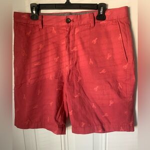 Men’s Red Lobster Print Shorts 100% Cotton Size 34